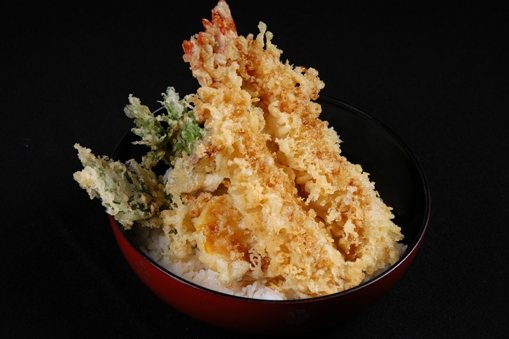 Cơm tôm & rau củ chiên với sốt Teri/PRAWN & VEGETABLES TEMPURA RICE BOWL SET/天丼定食